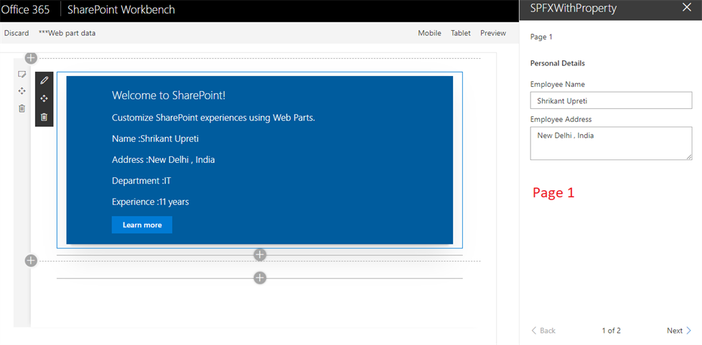 SharePoint Framework Webpart Property Pane Configuration With Custom Properties